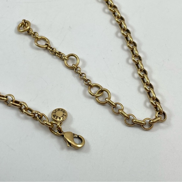 J Crew Gold Tone White AB Glass Rhinestone Statement Necklace Stunning Sparkly - Picture 5 of 8